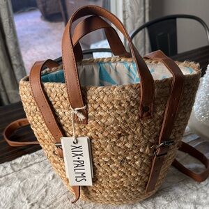 XIX Palms The Shorebreak 2 in 1 cooler Jute Woven Bag NWT